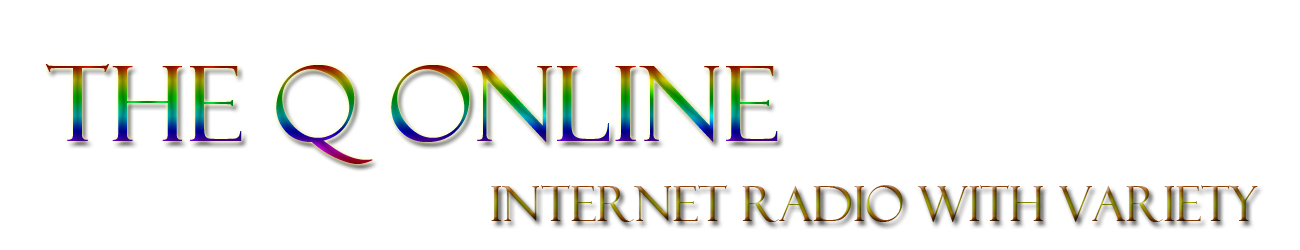 The Q Online Logo, Rainbow for The Q Online, Lifted Red for Internet Radio with Variety